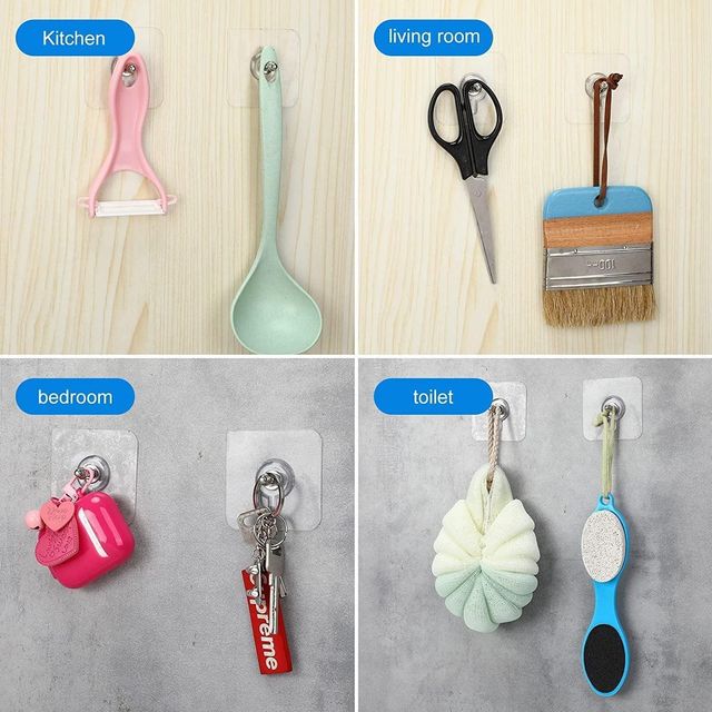 Wall Mount Screw Hooks for Kitchen Bathroom Bedroom Living Room 20 Pcs